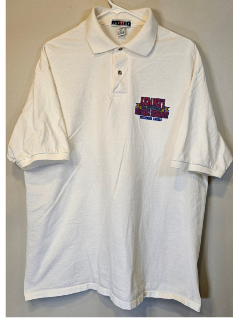 Vintage 1997 NJCAA Basketball Tournament Polo Jerzees USA Made XL Hutchinson